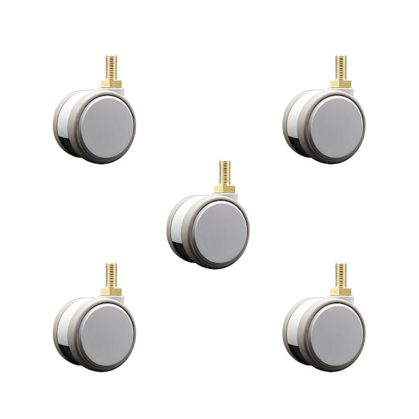 Service Caster 2.375 Inch MRI Safe Casters, 12mm Threaded Stem, Set of 5, 5PK SCC-TS02S60-TPR-GRY-M12X22-MRI-5 - main